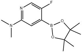 5-Fluoro-2-(dimethylamino)pyridine-4-boronic acid pinacol ester 化学構造式