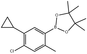 4-Chloro-6-Methyl-3-cyclopropylphenylboronic acid pinacol ester Structure