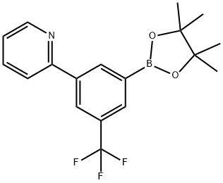 2-(3-(4,4,5,5-tetramethyl-1,3,2-dioxaborolan-2-yl)-5-(trifluoromethyl)phenyl)pyridine Struktur