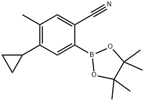 4-Methyl-2-cyano-5-cyclopropylphenylboronic acid pinacol ester Structure