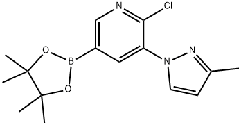 6-Chloro-5-(3-methyl-1H-pyrazol-1-yl)pyridine-3-boronic acid pinacol ester Structure