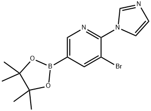 5-Bromo-6-(imidazol-1-yl)pyridine-3-boronic acid pinacol ester Structure