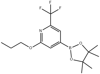 2-Trifluoromethyl-6-(n-propoxy)pyridine-4-boronic acid pinacol ester 化学構造式