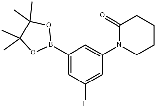 1-[3-(TETRAMETHYL-1,3,2-DIOXABOROLAN-2-YL)-5-FLUOROPHENYL]PIPERIDIN-2-ONE 化学構造式