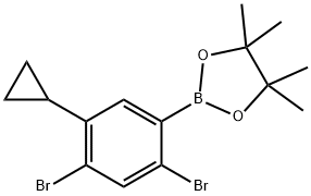 2,4-Dibromo-5-cyclopropylphenylboronic acid pinacol ester Structure