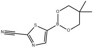 2-Cyanothiazole-5-boronic acid neopentylglycol ester Structure