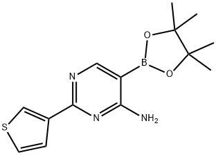 4-Amino-2-(3-thienyl)pyrimidine-5-boronic acid pinacol ester,2223050-39-1,结构式