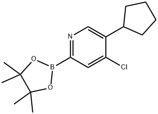 4-Chloro-5-(cyclopentyl)pyridine-2-boronic acid pinacol ester Structure