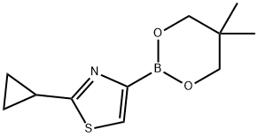 2-Cyclopropylthiazole-4-boronic acid neopentylglycol ester Struktur