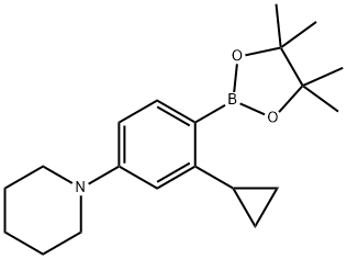 1-(3-cyclopropyl-4-(4,4,5,5-tetramethyl-1,3,2-dioxaborolan-2-yl)phenyl)piperidine Structure