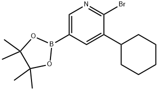 6-Bromo-5-(cyclohexyl)pyridine-3-boronic acid pinacol ester,2223052-13-7,结构式