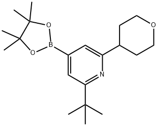 2-(tert-butyl)-6-(tetrahydro-2H-pyran-4-yl)-4-(4,4,5,5-tetramethyl-1,3,2-dioxaborolan-2-yl)pyridine,2223052-40-0,结构式