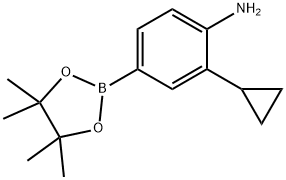 2-cyclopropyl-4-(4,4,5,5-tetramethyl-1,3,2-dioxaborolan-2-yl)aniline Struktur