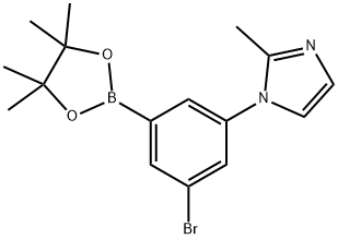 3-Bromo-5-(2-methylimidazol-1-yl)phenylboronic acid pinacol ester 结构式