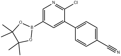 6-Chloro-5-(4-cyanophenyl)pyridine-3-boronic acid pinacol ester Structure