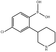 2-(Piperidin-3-yl)-4-chlorophenylboronic acid Struktur
