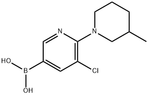 5-Chloro-6-(3-methylpiperidin-1-yl)pyridine-3-boronic acid Struktur