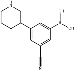 3-(Piperidin-3-yl)-5-cyanophenylboronic acid Struktur