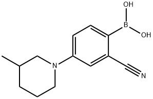 2-Cyano-4-(3-methylpiperidin-1-yl)phenylboronic acid Structure