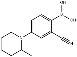 2-Cyano-4-(2-methylpiperidin-1-yl)phenylboronic acid 化学構造式