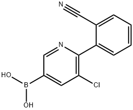 5-Chloro-6-(2-cyanophenyl)pyridine-3-boronic acid,2225155-05-3,结构式