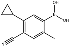 4-Cyano-2-methyl-5-cyclopropylphenylboronic acid 化学構造式