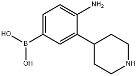 3-(Piperidin-4-yl)-4-aminophenylboronic acid Struktur