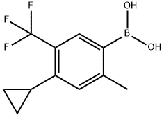 2-Methyl-5-trifluoromethyl-4-cyclopropylphenylboronic acid 化学構造式