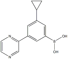 3-(Pyrazin-2-yl)-5-cyclopropylphenylboronic acid Struktur