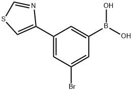 3-Bromo-5-(thiazol-4-yl)phenylboronic acid Struktur
