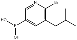 6-Bromo-5-(iso-butyl)pyridine-3-boronic acid Structure