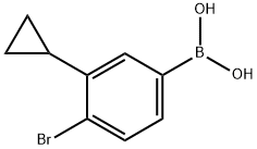 (4-bromo-3-cyclopropylphenyl)boronic acid 化学構造式