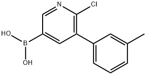 6-Chloro-5-(3-tolyl)pyridine-3-boronic acid 结构式