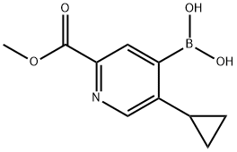 5-(Cyclopropyl)-2-(methoxycarbonyl)pyridine-4-boronic acid Structure