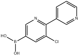 5-Chloro-6-(pyridin-3-yl)pyridine-3-boronic acid Structure
