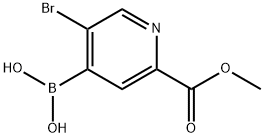 5-Bromo-2-(methoxycarbonyl)pyridine-4-boronic acid Struktur