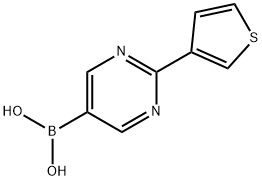 (2-(thiophen-3-yl)pyrimidin-5-yl)boronic acid 化学構造式