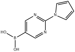 2-(1H-Pyrrol-1-yl)pyrimidine-5-boronic acid 化学構造式