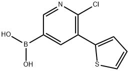 6-Chloro-5-(2-thienyl)pyridine-3-boronic acid, 2225177-60-4, 结构式