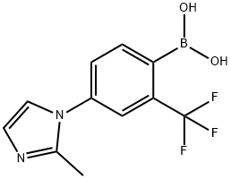 2-Trifluoromethyl-4-(2-methylimidazol-1-yl)phenylboronic acid,2225178-43-6,结构式