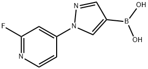 1-(2-Fluopro-4-pyridyl)-1H-pyrazole-4-boronic acid Struktur