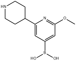 2-Methoxy-6-(piperidin-4-yl)pyridine-4-boronic acid Structure
