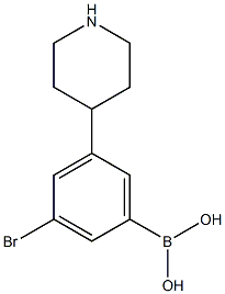 3-Bromo-5-(piperidin-4-yl)phenylboronic acid Struktur