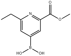 [2-(METHOXYCARBONYL)-6-ETHYLPYRIDIN-4-YL]BORONIC ACID,2225180-32-3,结构式