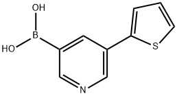 (5-(thiophen-2-yl)pyridin-3-yl)boronic acid 化学構造式