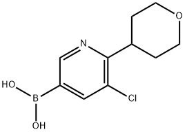 5-Chloro-6-(4-tetrahydropyranyl)pyridine-3-boronic acid Structure