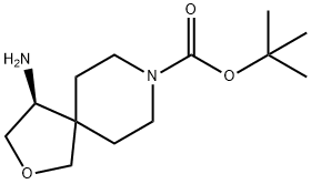 tert-Butyl (S)-4-amino-2-oxa-8-azaspiro[4.5]decane-8-carboxylate 化学構造式