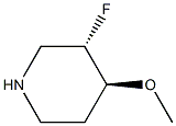 (3S,4S)-3-fluoro-4-methoxypiperidine 化学構造式