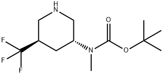 tert-butyl methyl((3R,5R)-5-(trifluoromethyl)piperidin-3-yl)carbamate Structure