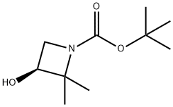 tert-butyl (3S)-3-hydroxy-2,2-dimethyl-azetidine-1-carboxylate Struktur